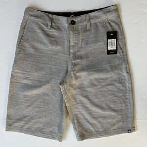 QUIKSILVER Boys Shorts Size 28 or L/XL HEATHER GRAY Amphibian Hybrid NEW w/TAGS